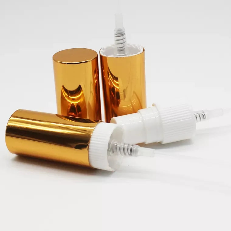 18/410 White Mist Sprayer with Gold/silver Aluminum Triangel Cap