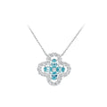 New Arrival Factory Price Christian Trendy Engagement Wedding Sterling Silver Platinum Plated 8A Zircon Four Leaf Clover
