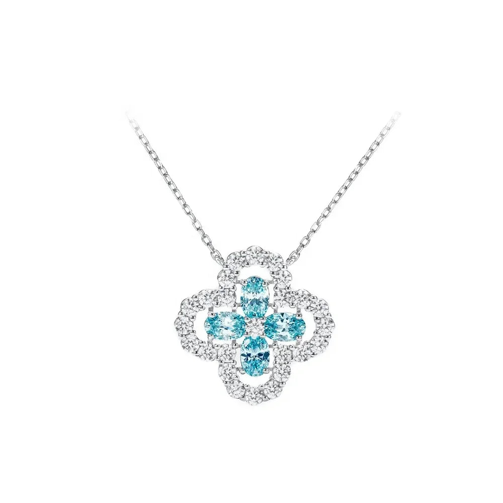 New Arrival Factory Price Christian Trendy Engagement Wedding Sterling Silver Platinum Plated 8A Zircon Four Leaf Clover