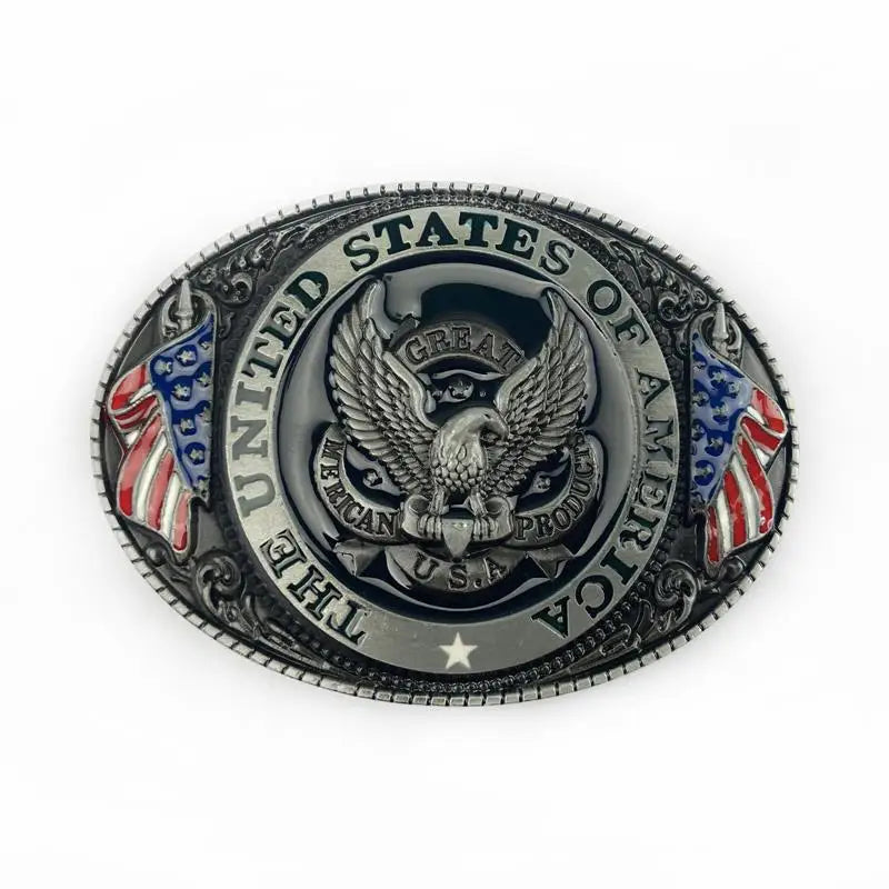 Zinc Alloy Eagle American Flag Belt Buckle Diy Retro Casual Belt Buckle for Men
