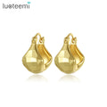 LUOTEEMI Metal Hoop Accessory Wholesale Huggie Fashion Drop 18K Gold Plated Geometric Clip on Hollow Earrings