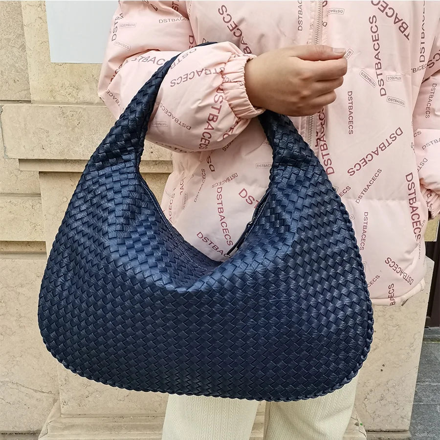 3149 Ready Stock Women Hands Bag Ladies Fashion Jaquemus Shoulder Leather Braided Bag Woven Women's Shoulder Bags Handbag