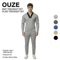 Waffle Long Sleeve Splicing Stand Collar Set Fashion Casual Half Zip Sports Man Tracksuit Outerwear 2 Pieces Autumn