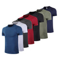 S-6XL Plus Size T-shirts for Men Gym Sport Running Muscle Training Shorts Sleeve Elastic Quick-Dry Polyester T-shirt Men