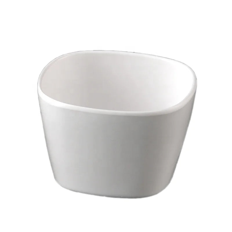 Restaurant Tableware Unbreakable Plastic Cereal Serving 4 Inch Square Melamine Soup Bowl