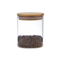 Home and Kitchen Glass Food Container  Round Handmade Eco Friendly Lead Free High Borosilicate Glass Spice Jar With Bamboo Lid