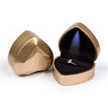 Heart Shaped Ring Gift Box with LED Light Jewelry Case with Light Jewelry Box for Wedding Engagement Proposal Anniversary
