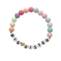 Cute Colorful Heart Letter Beaded Bracelet Handmade Big Sister Letter Statement Colorful Bead Bracelet for Women