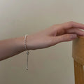 Pure 925 Sterling Silver Bracelet Ball Design Box Chain Adjustable Bracelet