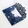 Wholesale Four-sided  Petal Laser Cut Fold Envelope Style Wedding Invitation Cards