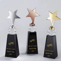 Gold Siver Bronze Metal Star Crystal Glass Awards Plaque Trophy MH-NJ0387