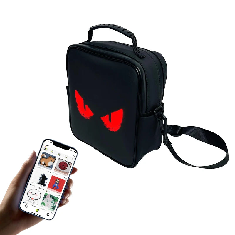 Advertising LED Backpack Pixs LED Display Chest Shoulder Bag Lightweight DIY Dynamic City Backpacks Walking Billboard Sling Bag