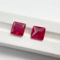 Wholesale Synthetic Ruby Gemstone Square Princess 4x4mm-12x12mm Lab Created Ruby Loose Stone With Minor Cracks and Inclusions