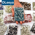 OLeeya 14400pcs Same Cut Face Factory Wholesale 2028 Non Hotfix Rhinestones Rhinestone Glass With Flat Back in Bulk Package