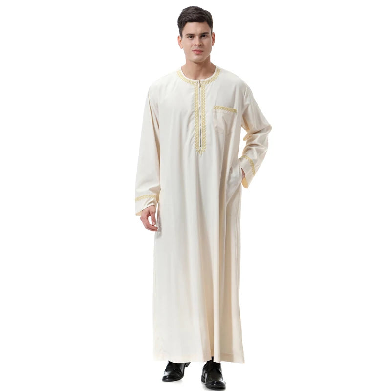 Hot Selling Traditional Muslim Clothing for Muslim Arab Men Thobe Thawb Caftan Abaya Islamic Clothing Robe