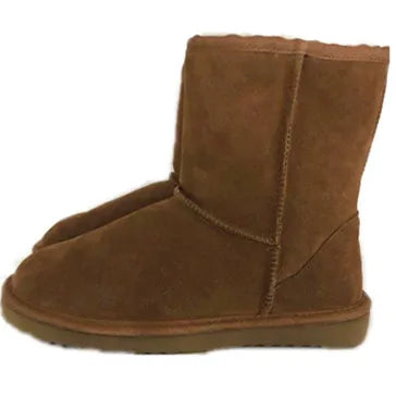 Sample Support Real Cow Split Leather+ Faux Fur Warm Winter Sheepskin Wool Boots