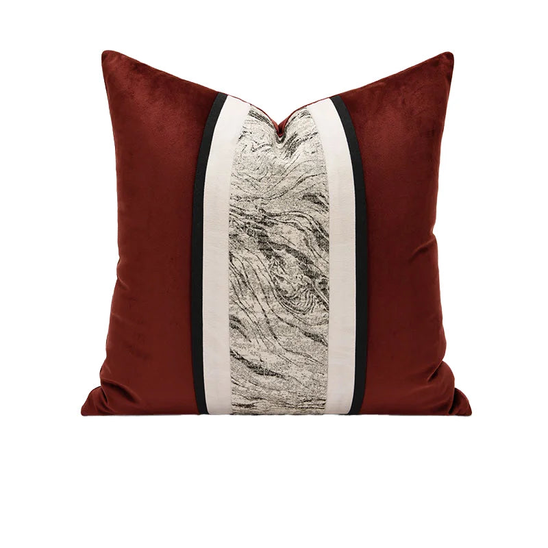 Sofa Pillow Cover - Nordic Minimalist High-end New Chinese Style Black White Gray Brown and Houndstooth Cushion Cover