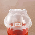 Bear Dome Lid Disposable Injection 90mm Lids Plastic Bubble Cup Lids Food Grade PP Material With Stopper Linked