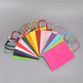 Kraft Flower Packing Bags with Ribbon Handle Restaurant Sandwich Rice Foil Embossed for Perfume Coffee Window Paper