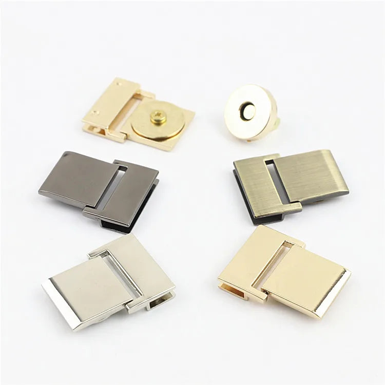 Wholesale Custom Color Durable Strong Fashion Style Handbag Hardware Accessories Metal Magnet Lock Sets Magnetic Bag Parts MegaBDM