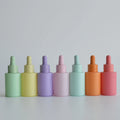 New Product Selling Empty Cosmetic Packaging Orange Green pink Purple Round Glass 20ml Essential Oil Serum Dropper Bottle