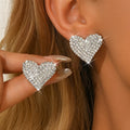 Luxury Brand Jewelry New Arrival Trendy Heart-Shaped Zircon Stud Earrings for Women Copper Parties