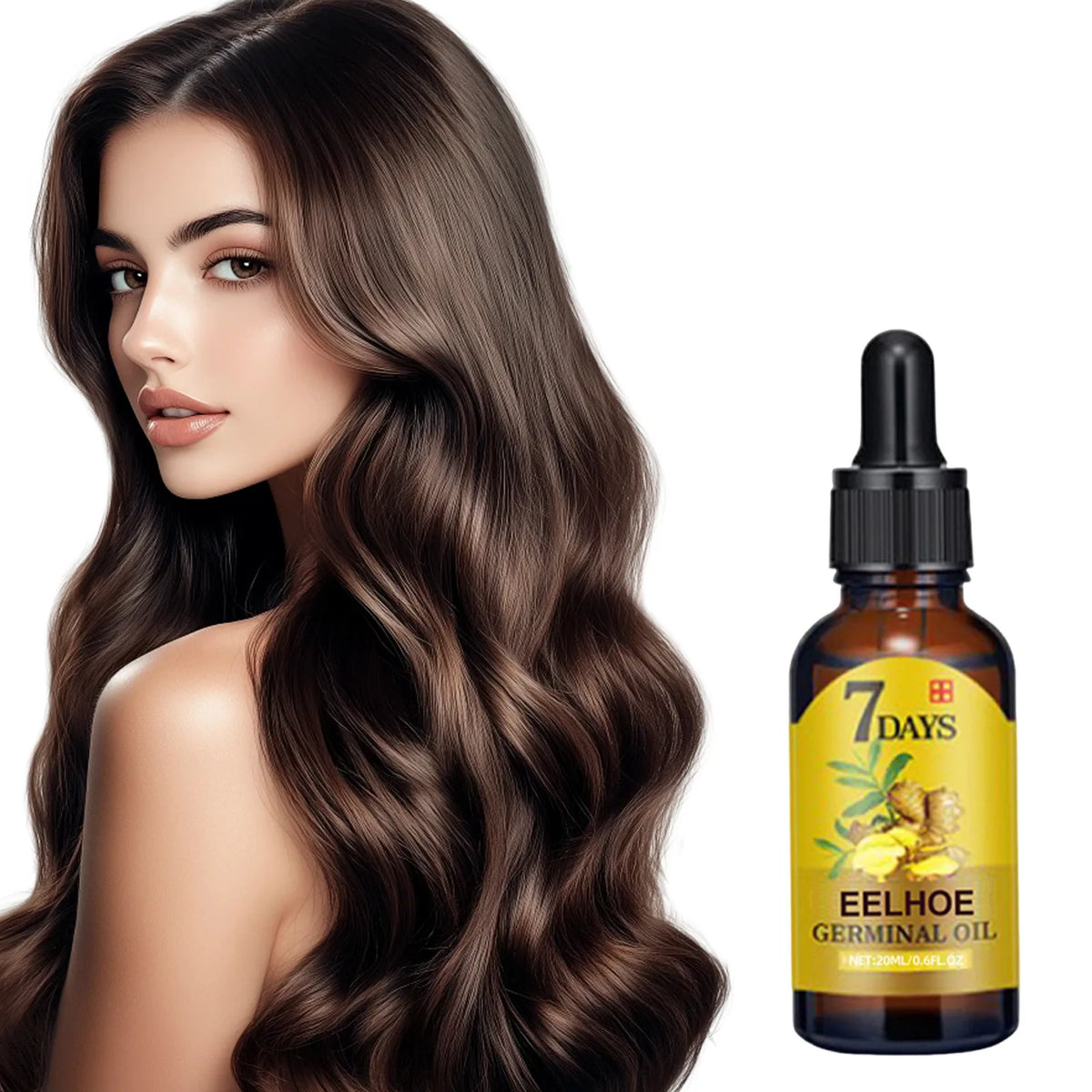 100% Natural Ginger Hair Care Liquid for Nourishing and Moisturizing Hair Care Nutrients Shine Serum for Frizzy Thin Hair