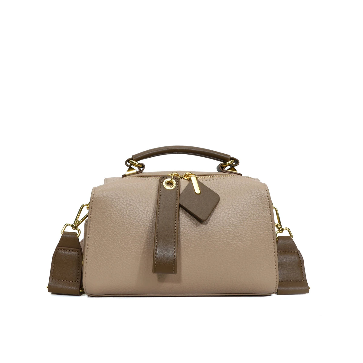 2023 New Women's Lady Boston Pillow Shoulder Bag with Zipper Closure Single Strap PU Leather Multi-Functional Travel Bag