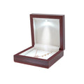 Factory Wooden LED Lights Luxurious Jewelry Box Packaging Wooden Ring Box LED Wood Ring Box with Led Light