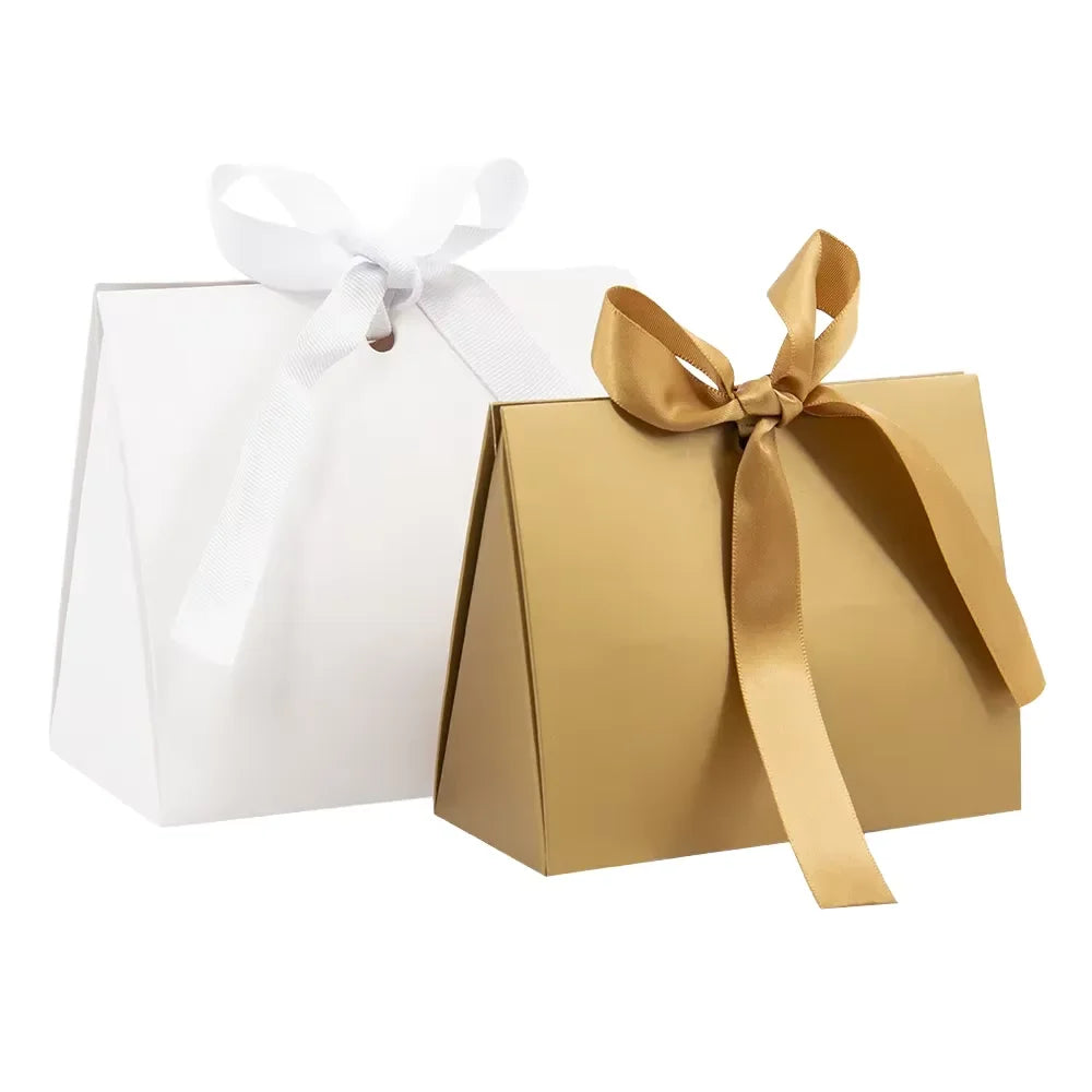 Factory Supply Colorful Printing Gift Shopping Bags with Ribbon Handle