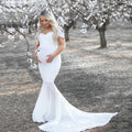 New Style Maternity Mercerized Cotton Chiffon Sheath Dress Floral Patterned Photography Skirt for Summer
