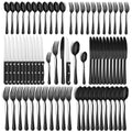 Y8267 Hotel Luxury Cutlery Set Matte Black Cutlery Set Stainless Steel Cutlery Set