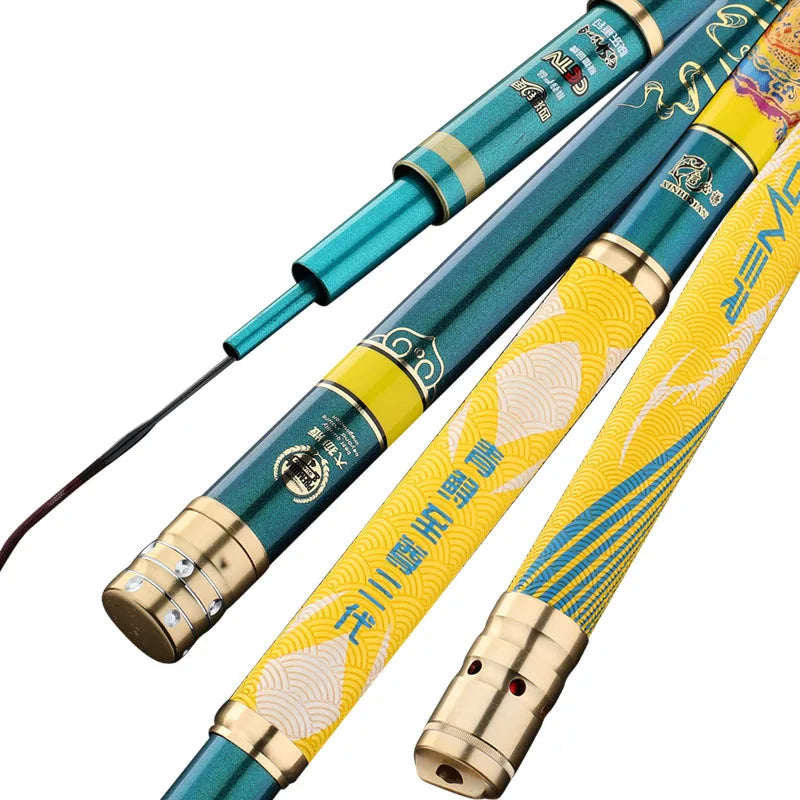 Super Hard 3.6m-12m 20H 19 Action Telescopic Carbon Fishing Rod for Lake and River Fishing Taiwan Carp Specialty