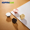 Koppalive Modern Kitchen Cabinet Knob Rose Gold & Nickel Hexagon Brushed Brass Drawer Knob