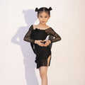 GTY Latin Dance Dress Advanced Sense 2023 New Summer Girls Practice Performance Children Separate Suit