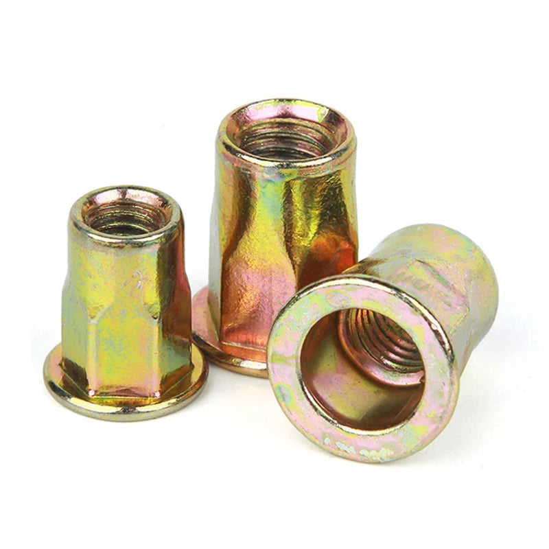 M3 M4 M5 M6 M8 M10 M12 Half Semi Hex Hexagon Head Rivet Nut Zinc Plated Galvanized Carbon Steel 304 Stainless Steel
