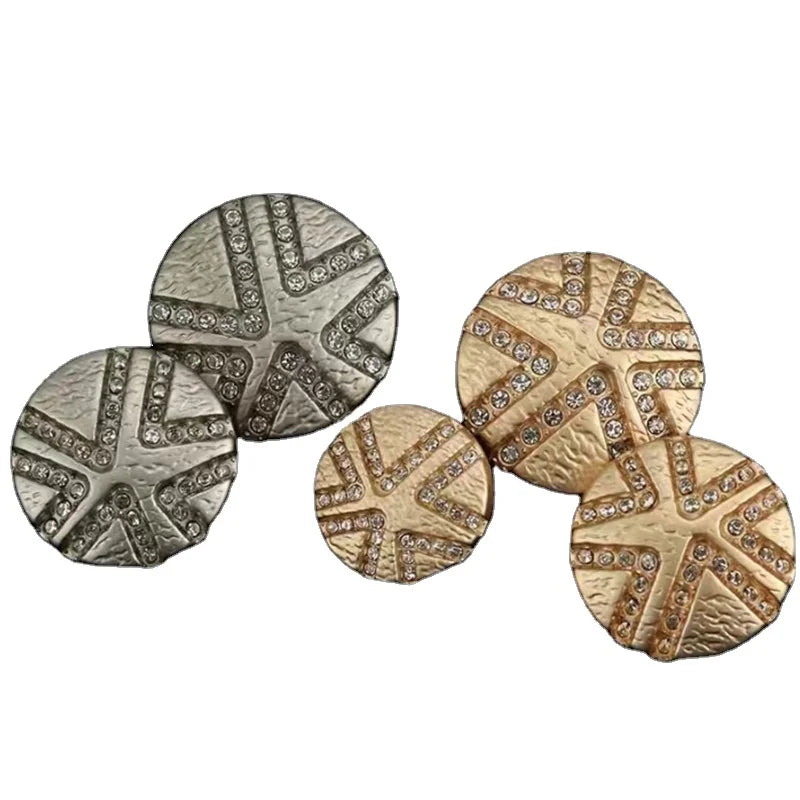 Vintage Style Sewing on Custom Alloy Rhinestones Combination Round Button Hair Accessories Bag Shoe Decoration Garment Buttons