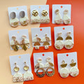 Stylish Fashion Jewelry Women Boho Earings Abstract Beach Poly Clay Alloy Handmade Round Disk Polymer Clay Earrings Accessories