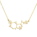 BASQUESUN Stainless Steel Floral Serotonin Molecule Necklace with Flowers Gift  Friend Teacher Daughter Jewellery