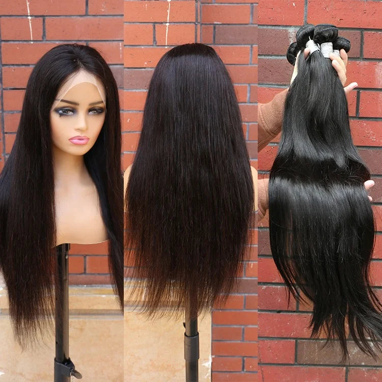 Vietnam Super Double Drawn  Silky Bone Straight 30 Inch Bundles Raw Human Hair With Closure Vietnam Cheap Human Hair Bundles