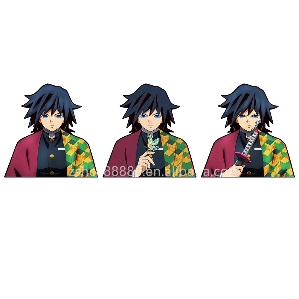 Tomioka Giyuu Sticker Anime Motion Sticker Waterproof Decals for Cars3D Manga Decals Gift Laptop Refrigerator
