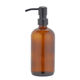 Custom Plastic 500 Ml Amber Square Shape Weight Empty Hand Wash Glass Lotion Dispenser Bottle for Liquid Shower Gel Wholesale