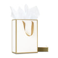 Custom Black and White Craft Paper Bags with Handle Medium Bulk Eco-Friendly Classic Style for Candle Gift and Party Shopping