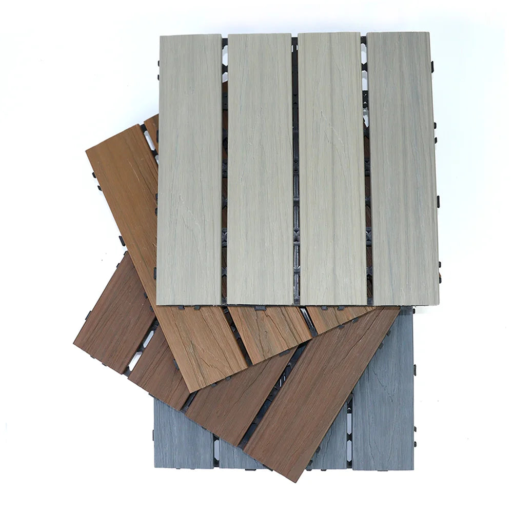 3D Swimming Pool Backyard Wood Outdoor Flooring WPC DIY Interlocking Decking Tile