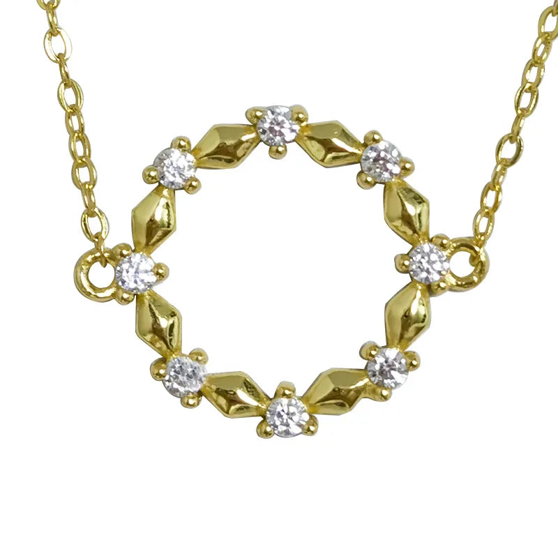 925 Sterling Silver Wreath Bracelet 14K Gold-Plated Trendy Style for Wedding Party or Gift