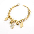 Non Tarnish Women's PVD 18K Gold Plated Stainless Steel Star Bracelet Geometric Zircon Jewelry Waterproof