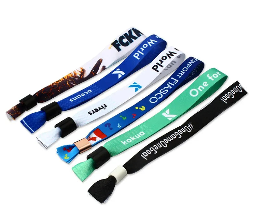Custom Sublimation Polyester Festival Wristbands Personalized Fabric Wristbands with Logo Manufacturer