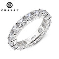 Fashion Women Jewelry Cz 4mm Cubic Ring Zircon 925 Sterling Silver Cushion Cut Eternity Wedding Bands Tennis Ring