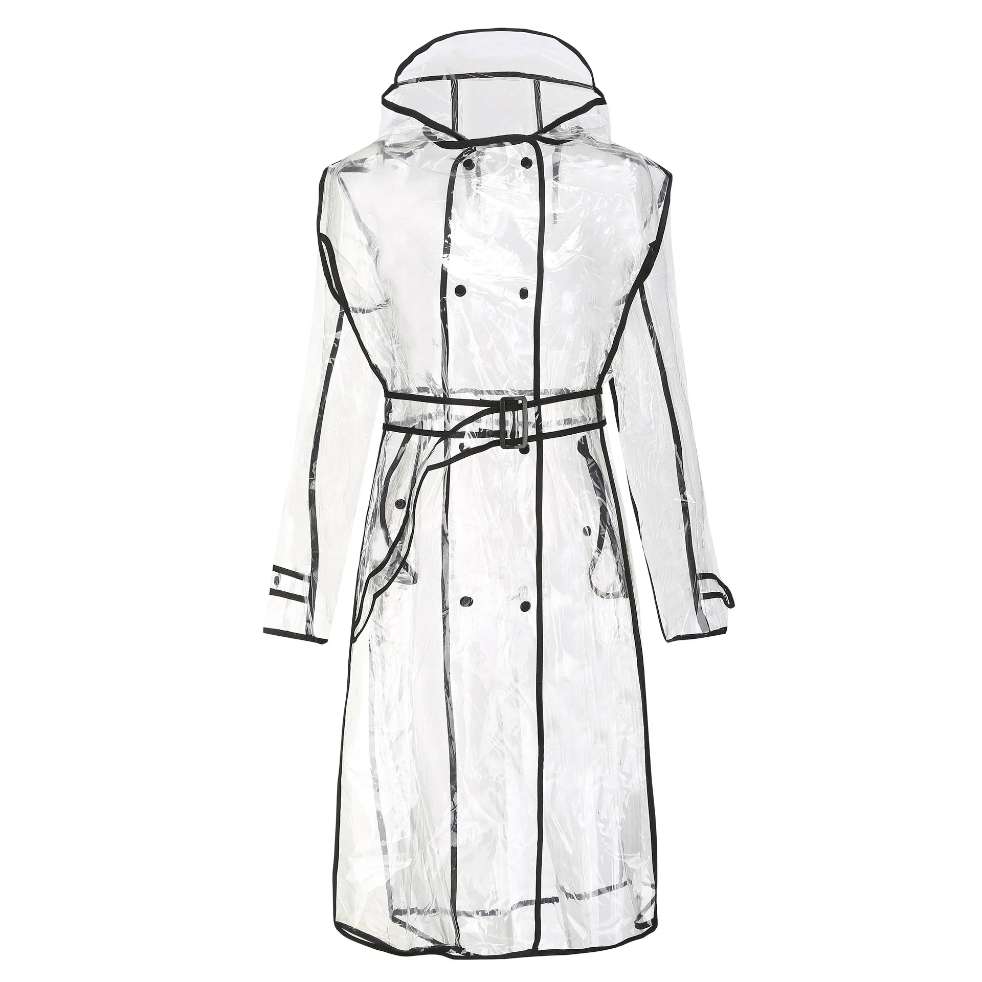 Hot Selling Women's EVA Transparent Plastic Hooded for Raincoat Belt Waterproof Reusable Fashionable Business Gifts for Tour