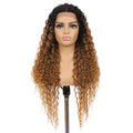 Wholesale Ombre Blonde Wig 30 Inch Long Wavy Heat Resistance Synthetic Wigs Lace Front African American Synthetic Hair Wigs